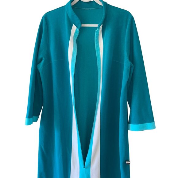 Vanity Fair Vintage Womens Robe Size Medium Green Dacron Pocket Casual - Picture 2 of 11